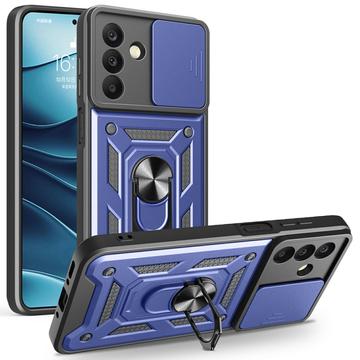 Capa Híbrida de Anel Rotativo com Proteção de Câmera para Samsung Galaxy A26 - Azul