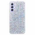 Capa de TPU Glitter Flakes para Samsung Galaxy A34 5G - Prateado