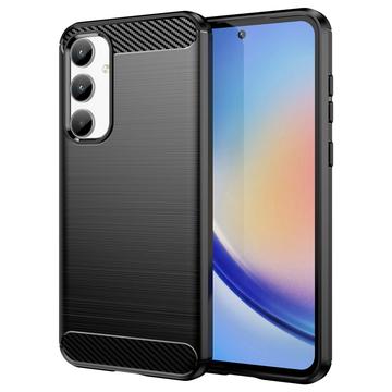 Capa de TPU Escovado para Samsung Galaxy A35 - Fibra de Carbono