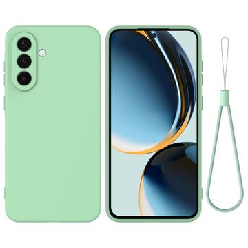 Capa de silicone líquido com correia de mão para Samsung Galaxy A36 - Verde