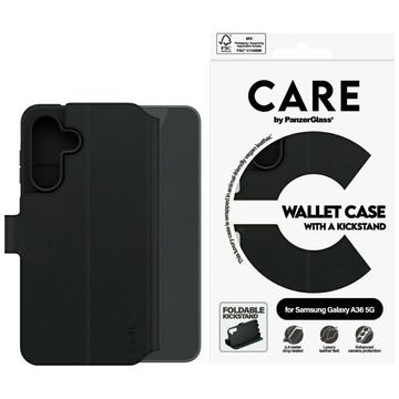 Capa tipo carteira com suporte Samsung Galaxy A36 PanzerGlass Care Feature - Preto