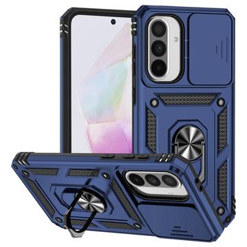 Capa Híbrida de Anel Rotativo com Proteção de Câmera para Samsung Galaxy A36 - Azul