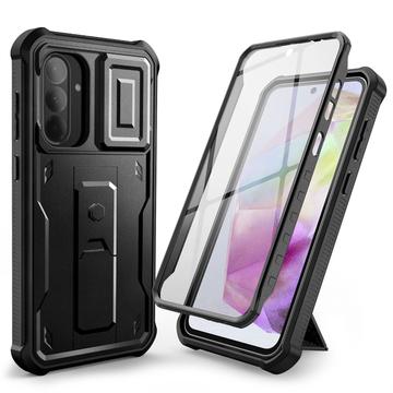Capa Tech-Protect Kevlar Cam+ para Samsung Galaxy A36 - Protetor de ecrã, protetor de câmara, suporte para o pé - Preto