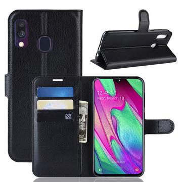 Bolsa Tipo Carteira para Samsung Galaxy A40 - Preto