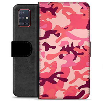 Bolsa tipo Carteira - Samsung Galaxy A51 - Camuflagem Rosa