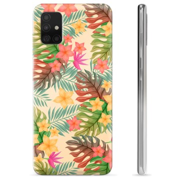 Capa de TPU para Samsung Galaxy A51  - Flores Cor-de-rosa