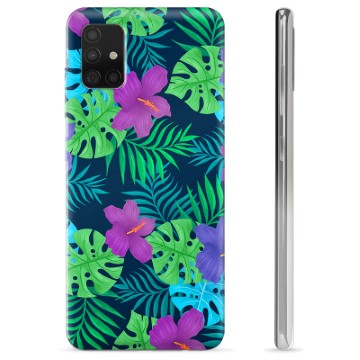 Capa de TPU para Samsung Galaxy A51  - Flores Tropicais