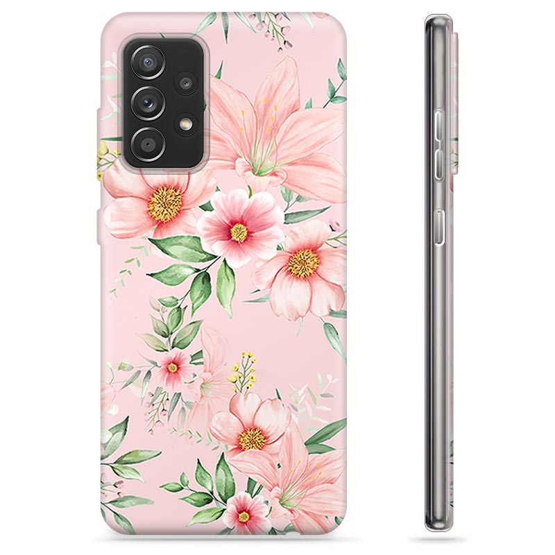 Capa de TPU - Samsung Galaxy A52 5G, Galaxy A52s - Flores em Aquarela