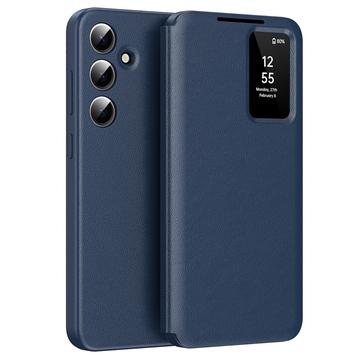 Capa flip para Samsung Galaxy A55 Smart Clear View com ranhura para cartão - Safira