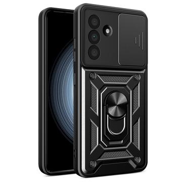 Capa Híbrida de Anel Rotativo com Proteção de Câmera para Samsung Galaxy A56 - Preto