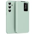Capa flip para Samsung Galaxy A56 Smart Clear View com ranhura para cartão - Verde claro
