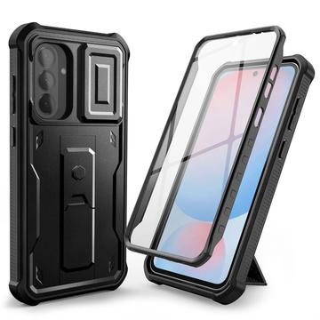 Capa Tech-Protect Kevlar Cam+ para Samsung Galaxy A56 - Protetor de ecrã, protetor de câmara, suporte para o pé - Preto