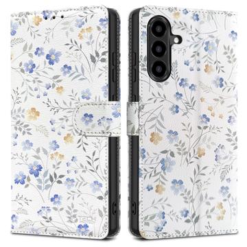 Capa para carteira Tech-Protect com íman e suporte para Samsung Galaxy A56 - Flores da primavera