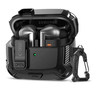 Capa para Samsung Galaxy Buds3/Buds3 Pro/Buds3 FE Tech-Protect Carbonox - Preto