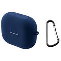 Capa em Silicone com Mosquetão para Samsung Galaxy Buds3 FE - Azul Escuro