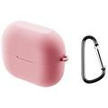 Capa em Silicone com Mosquetão para Samsung Galaxy Buds3 FE - Cor-de-Rosa