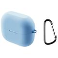 Capa em Silicone com Mosquetão para Samsung Galaxy Buds3 FE - Azul-celeste