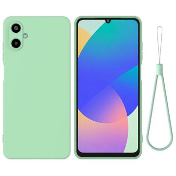 Capa de silicone líquido com correia de mão para Samsung Galaxy M06/F06 5G - Verde
