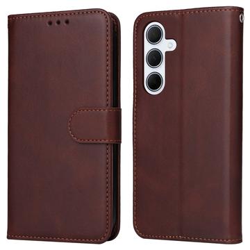 Capa tipo carteira com fecho magnético para Samsung Galaxy M35 - Castanho