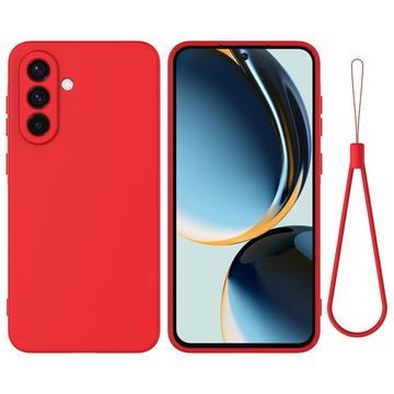 Capa de silicone líquido com correia de mão para Samsung Galaxy M36