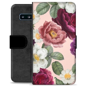 Bolsa tipo Carteira para Samsung Galaxy S10  - Flores Românticas