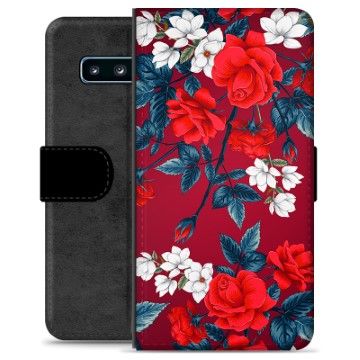 Bolsa tipo Carteira para Samsung Galaxy S10  - Flores Vintage