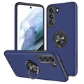 Capa Magnética com Suporte Anel para Samsung Galaxy S21 FE 5G - Azul Marinho