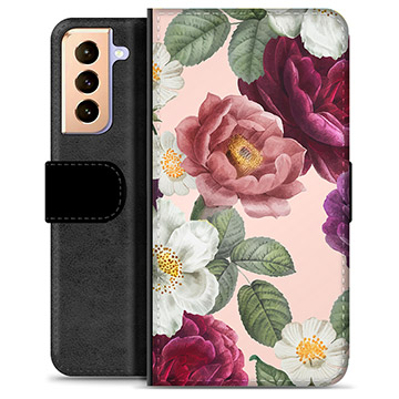 Bolsa tipo Carteira - Samsung Galaxy S21+ 5G - Flores Românticas