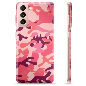 Capa de TPU - Samsung Galaxy S21 5G - Camuflagem Rosa