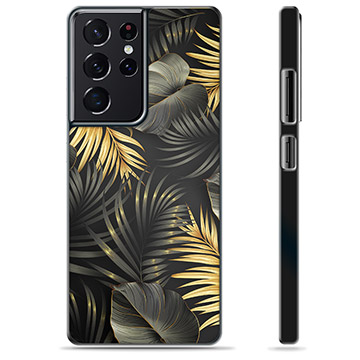 Capa Protectora - Samsung Galaxy S21 Ultra 5G - Folhas Douradas