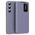 Capa Flip Samsung Galaxy S22 5G Smart Clear View com ranhura para cartão - Cinzento Roxo