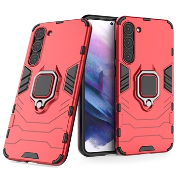 Capa Híbrida com Suporte de Anel para Samsung Galaxy S23 5G - Vermelho