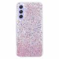 Capa de TPU Glitter Flakes para Samsung Galaxy S23 FE - Cor-de-Rosa