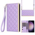 Capa de carteira acolchoada luxuosa para Samsung Galaxy S23 - Roxo