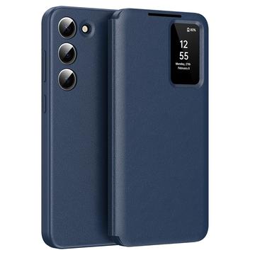 Capa flip para Samsung Galaxy S23 Smart Clear View com ranhura para cartão - Safira