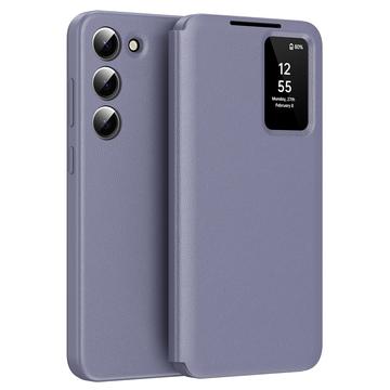 Capa Flip Samsung Galaxy S23+ Smart Clear View com ranhura para cartão - Cinzento Roxo