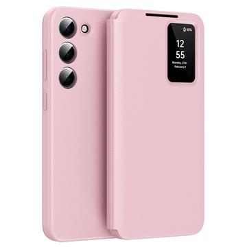 Capa Flip Samsung Galaxy S23+ Smart Clear View com ranhura para cartão - Rosa