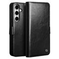 Capa de Pele Tipo Carteira Qialino Classic para Samsung Galaxy S24 FE - Preto