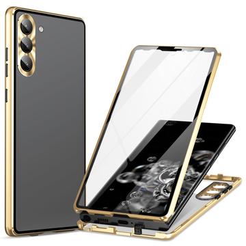 Capa Magnética de Vidro Temperado para Samsung Galaxy S24 - Dourado