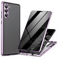Capa Magnética de Vidro Temperado para Samsung Galaxy S24 - Privacidade - Púrpura Claro