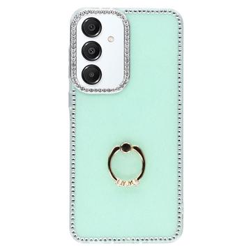 Capa híbrida Samsung Galaxy S25/S24 CrystalGlow com suporte para anel