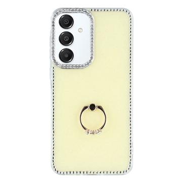 Capa híbrida Samsung Galaxy S25/S24 CrystalGlow com suporte para anel - Amarelo