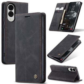 Bolsa Tipo Carteira Caseme 013 Series para Samsung Galaxy S25 Edge - Preto