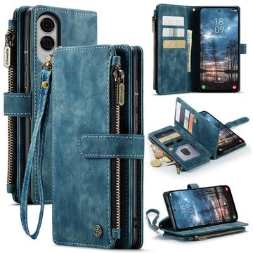 Bolsa Tipo Carteira Caseme C30 Multifuncional para Samsung Galaxy S25 Edge - Azul