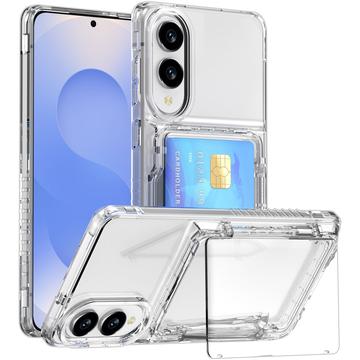 Capa Transparente com Suporte para Cartão para Samsung Galaxy S25 Edge