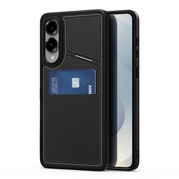 Capa magnética para Samsung Galaxy S25 Edge Dux Ducis Rafi II com suporte e ranhuras para cartões - Preto