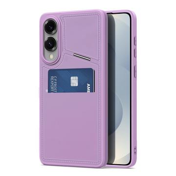Capa magnética para Samsung Galaxy S25 Edge Dux Ducis Rafi II com suporte e ranhuras para cartões - Roxo