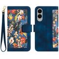 Samsung Galaxy S25 Edge Capa para carteira floral com ranhuras para cartões