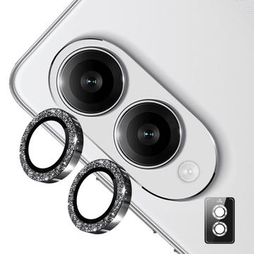 Protetor para Lente de Câmara Hat Prince Glitter para Samsung Galaxy S25 Edge - Preto