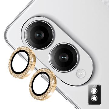 Protetor para Lente de Câmara Hat Prince Glitter para Samsung Galaxy S25 Edge - Dourado